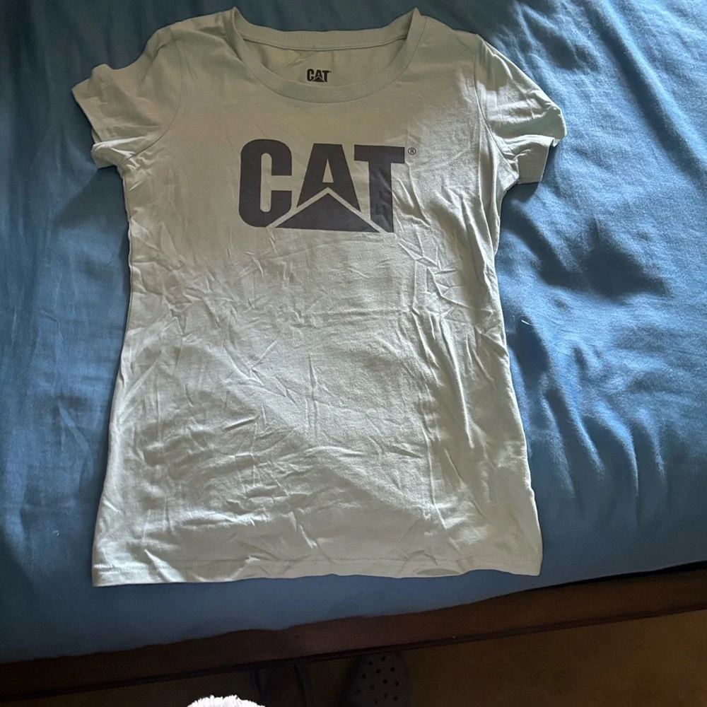 Caterpillar White T-Shirt with Black Logo
